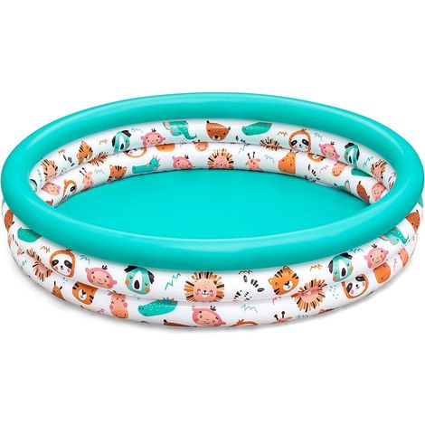 Trade Shop - Rundpool 122 cm aufblasbar oberirdisch Fisch Kinder Garten 3 Ringe - (1/5)