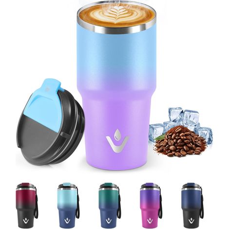 Mug Isotherme 600 ML, Réutilisable, Tasse Isotherme pour Café, Acier Inoxydable 304, Emporter, Anti-fuite, Double Paroi, Étanche Gobelet de Voyage pour Café Chaud et Froid, Lait et Thé (1/5)