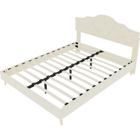 Modernes Polsterbett Beige 140x200 cm mit Matratze inklusive MODENUIT (1/5)