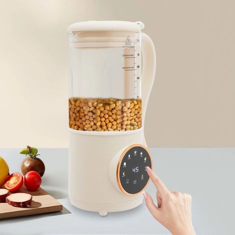 Multifunktions-Sojamilchmaschine, 1400 ml, 16-Klingennussmaschine aus Edelstahl, erhitzbare Sojamilch, mit LED-Display