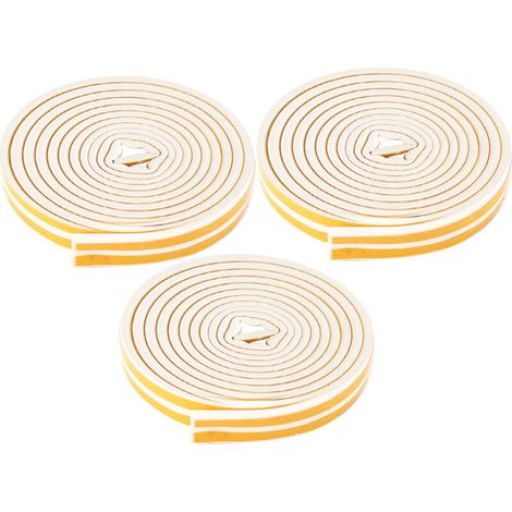 Yctze 3pcs 5m Sécrouillage des Conditions Météorologiques Auto-adhésives, Bande d'étanchéité Insonorisée pour Les Portes et Fenêtres, Mousse EPDM étanche, White 9x6mm (1/5)
