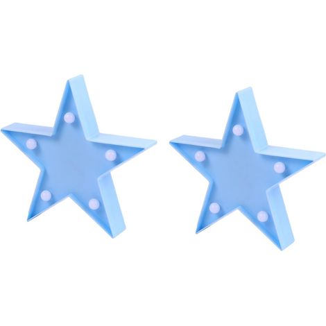 Lot de 2 Veilleuses LED D’Étoile Jaune Décoration de Chambre et Lampe de Chevet sans Fil Lampe de Fête Festive pour Noël et Ambiance Romantique Fonctionnant 2 Piles Aaa (1/5)