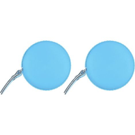 Lot de 2 mètres rubans rétractables ronds, étui en cuir souple de 150 cm - mètre ruban de tailleur de poche pour les mesures corporelles et la couture (1/5)