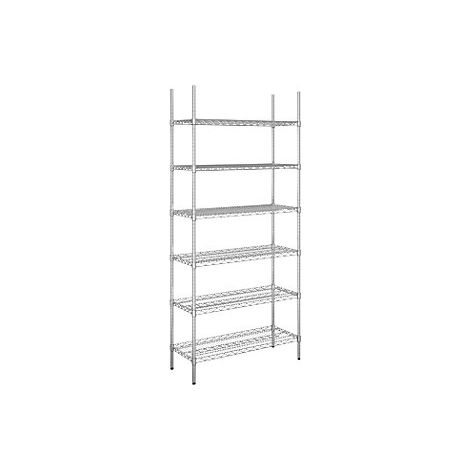 Stahldraht-Gitterregal verchromt Fachlast 250 kg BxT 910 x (1/5)