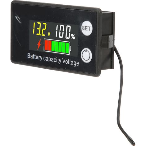 Testeur de capacité de batterie avec écran couleur LCD, voltmètre CC et fonction d'alarme de température pour appareils électriques mobiles 8-100 V (1/5)