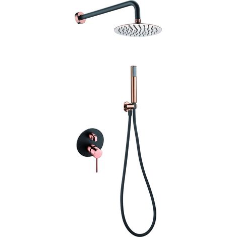 Kit Incasso Doccia Miscelatore Milos Stick Nero Oro Rosa Imex Imex Gpms045 Nor (1/2)