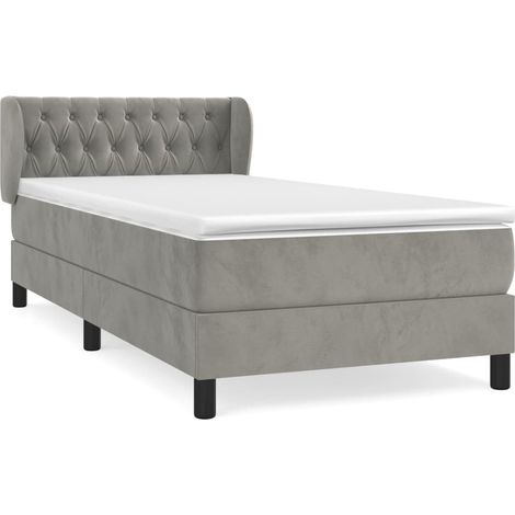 Maison Exclusive - Boxspringbett mit Matratze Hellgrau 100x200 cm