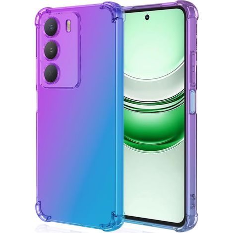 Funda protectora anticaídas con efecto degradado para Realme 14X / Realme C75, color morado/azul. (1/5)