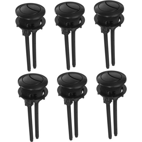 Bouton-poussoir de Chasse D'eau Double, 6 Pièces Noir (1/5)