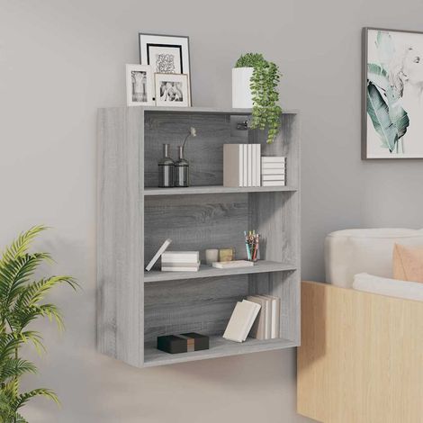 817400 vidaXL Hanging Wall Cabinet Grey Sonoma 69,5x32,5x90 cm (1/5)
