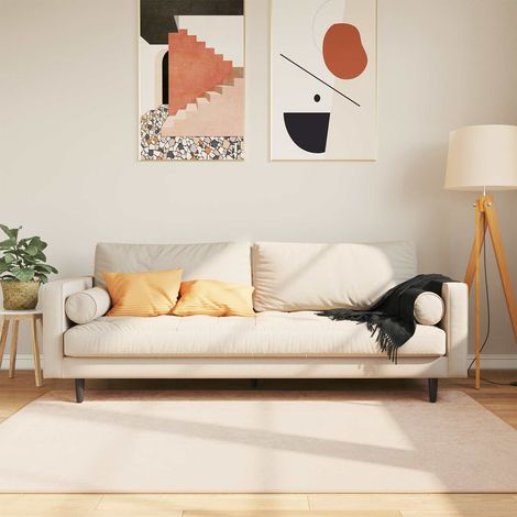 Teppichläufer MARSA Creme 120 x 170 cm Polyester und PVC