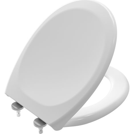 CECIPA MAX WC-Sitz mit Absenkautomatik & Schnellverschluss – Oval Toilettensitz und Toilettendeckel in einem, Tragfähigkeit bis zu 150 kg, Weiß (1/5)