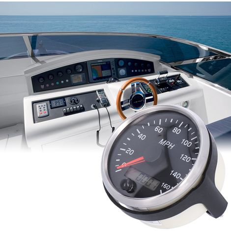 Compteur de vitesse de 85 mm, 160 MPH, 12 V/24 V, avec écran LCD, convient aux voitures, camions et bateaux. (1/5)