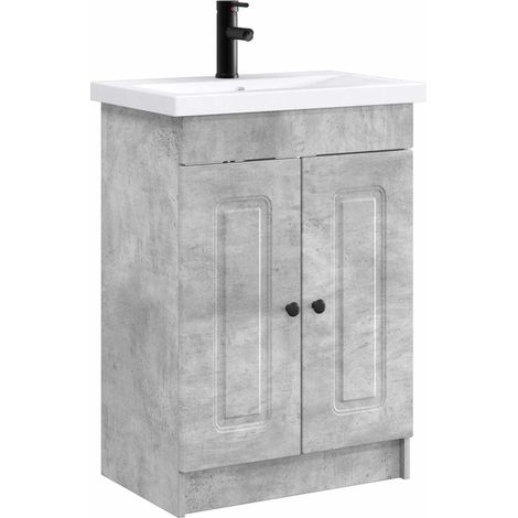 Bathroom Furniture Set Concrete Grey 56 x 37.5 x 81 cm vidaXL