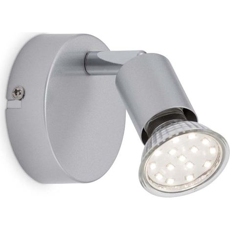 Lampe LED spot murale PICCO, 3 W, 250 lm, IP20, couleur titane, métal, incl., 1x GU10, Ø 8 cm (1/5)