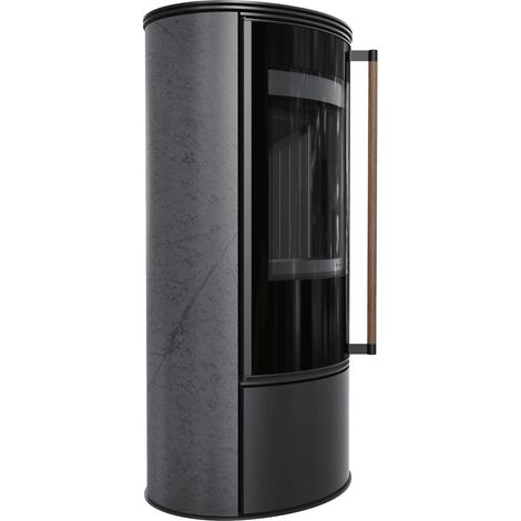 KRATKI ERIK Ø150 5,5 kW Keramikofen GRAFITE SATIN Stahldeckel Jatoba Griff (1/5)