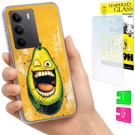Custodia per Realme C75 / 14X 5G con foto, cover posteriore color avocado e vetro 9H. (1/5)