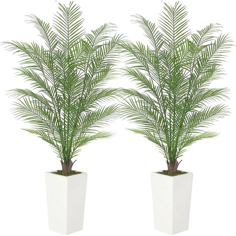 Planta de areca artificial, perfecta para decoración de interiores, uso en interiores, 1,5 m (2 unidades) (1/2)