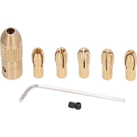 Ensemble De Pinces En Cuivre Pour Mini Perceuse - Kit Mandrin Axe Principal 0.5mm À 3mm - Compatible Outils Rotatifs Électriques - Set De 5 Pièces (1/5)
