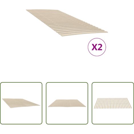 Sommiers - Lattes de rechange pour sommier avec 48 lattes, 2 pièces, 90 x 200 cm (1/5)