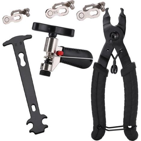 Kit professionale per la riparazione di catene da bicicletta con pinze per bloccacatena e rivetti per catena. (1/5)