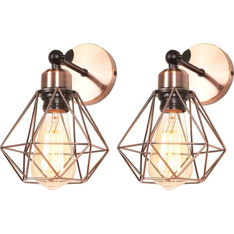(2X) 15CM Modern Retro Wall Light E27 Angle Adjustable Wall Light Metal Vintage Wall Sconce