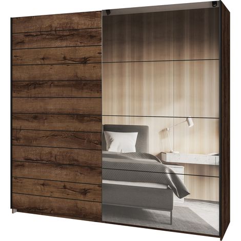 Armario Melvele 107 , 210x221x61cm, Puertas de armario: Correderas, Número de estantes: 0 (1/5)