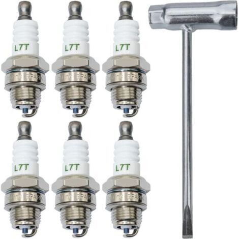 L7T BPMR7A Bougie d'allumage pour STIHL 009 010 011 012 015 MS170 MS170C MS171 pour Husqvarna 36 41 61 66 136 137 141 142, Remplace pour BPM7A BM6A RCJ6Y RCJ7Y WSR5F WS8E (1/5)
