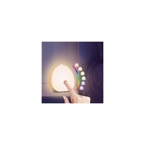 Veilleuse pour enfants, veilleuse LED rechargeable USB-C pour bébé, veilleuse tactile RGB, luminosité réglable pour escaliers, chambre, couloir, placard-Crezuo