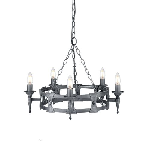 Lampadario lampada a sospensione D 60 cm lampada da sala da pranzo lampada da soffitto in ferro battuto