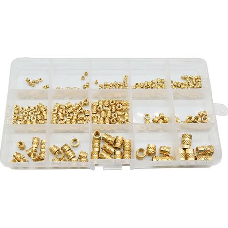 Kit d'assortiment de 300 vis moletées M2-M6, inserts filetés ronds en (1/5)