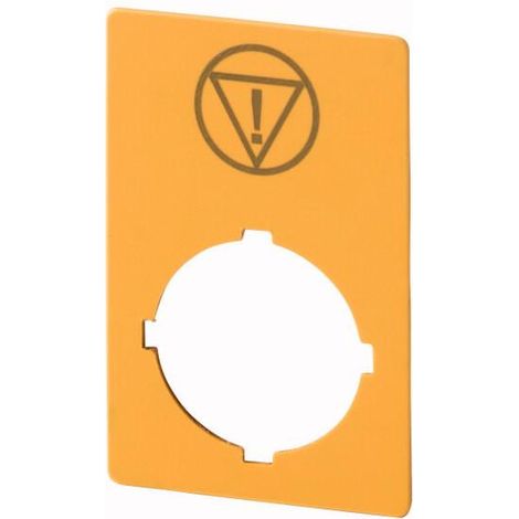 Étiquette arrêt d'urgence allumée en jaune H x L 50 x 33 mm avec symbole IEC60417-5638 EATON M22-XZK-ESS