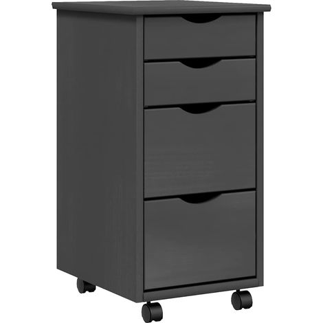 Meubles de Rangement,Armoire roulante avec tiroirs MOSS gris bois de pin solide CFW419831 (1/5)