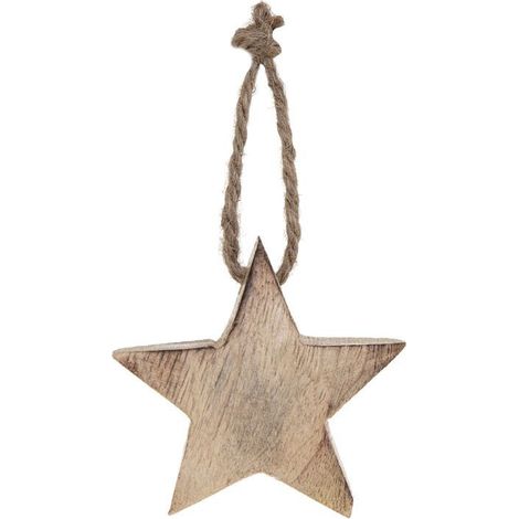 Sujet de Noël Étoile "Glacé" 5cm Naturel
