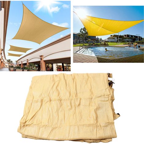 Filet d'ombrage beige épais et renforcé pour villas, toits-terrasses et piscines extérieures. (1/5)