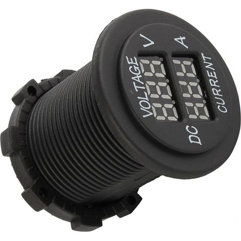 Voltmetre Amperemetre LED Digital Voiture Moto DC 12-24V Compteur Tension Courant Bleu Rouge 2-en-1 (1/5)