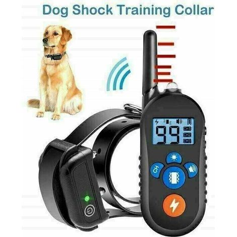 Collier de Dressage pour Chien - Rechargeable, 3 Modes Vibration/Choc/Beep Sonore, Portée de 800 mètres, Noir