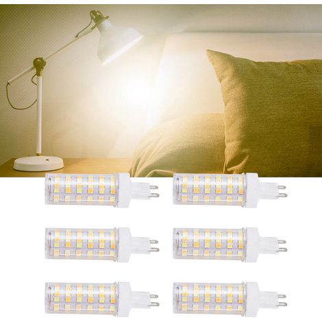 Lot de six ampoules LED G9 12W, 104 LED, trois couleurs de lumière, pour suspensions, plafonniers, appliques murales et lampes de table. 6 lots disponibles. (1/5)