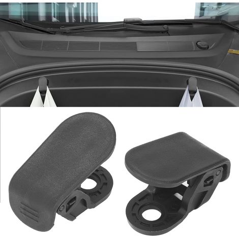 2 Pièces Crochets de Coffre Avant Noir avec Tournevis pour Tesla Model 3 2016‑2019 (1/5)