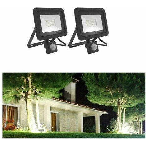 Projecteur LED avec Détecteur de Mouvement - 30W, 2700LM, 6000K, Étanche IP66 (Lot de 2) (1/5)
