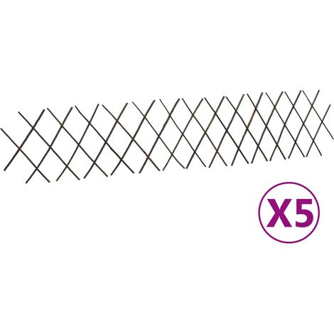 vidaXL Willow Trellis Fences 5 pcs 180x30 cm