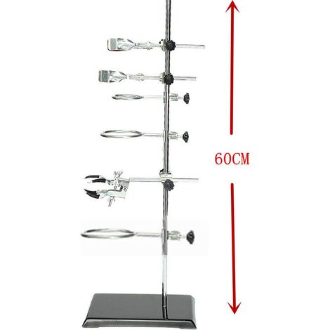 Support de supports de laboratoire, supports de serrage de condensateur de bride de fiole de pince de laboratoire, ensemble de ferronnerie de laboratoire de qualité scientifique 60CM (1/5)