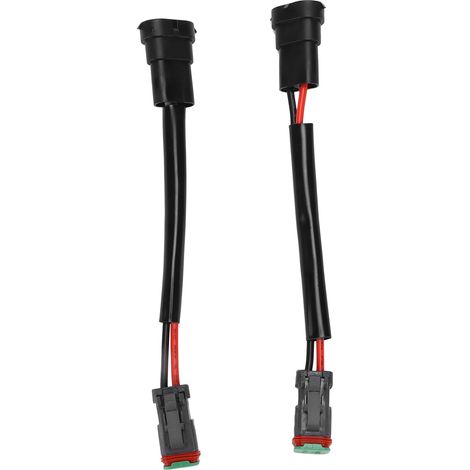 Lot de 2 adaptateurs de faisceau de câbles étanches DT femelle vers H11 mâle pour barre lumineuse de travail LED