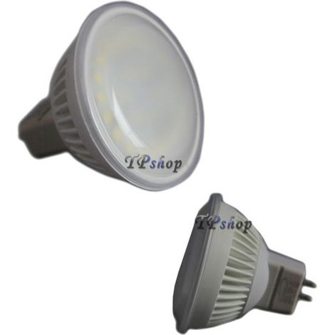 LAMPADA LAMPADINA FARETTO LED 5W 12V 24 LED SMD MR16 LUCE BIANCA 450 LUMEN 6000K-6500K