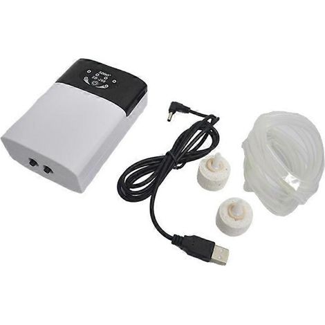 Pompe à air pour aquarium silencieuse, mini aérateur d'oxygène portable USB avec pierre à air et tuyau - 268 (1/4)