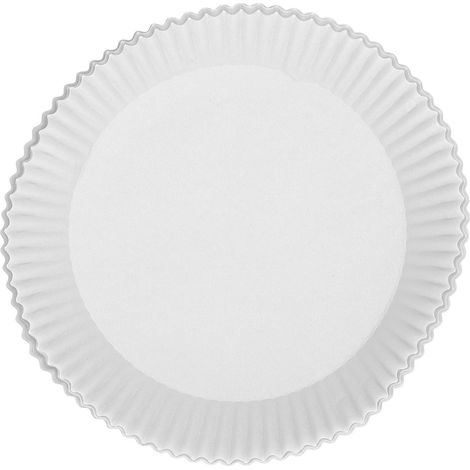 50 feuilles de papier sulfurisé rondes, jetables et antiadhésives, pour friture, four à micro-ondes et cuisinière, blanches. (1/5)
