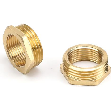 Lot de 2 réducteurs de 1" à 3 4" en laiton - Filetage extérieur 3/4" femelle vers 1" mâle - Raccord fileté en laiton - Pour raccord de tuyau (1/5)
