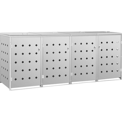 Maison Exclusive - Mülltonnenbox für 4 Tonnen 240 L Edelstahl