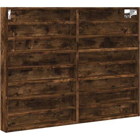 Vitrine Cabinet Smoked Oak 100x8.5x75 cm Engineered Wood vidaXL