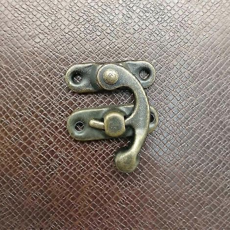Lot de 12 loquets antiques à crochet gauche/droite (droit - bronze foncé 27 x 32 mm) (1/3)
